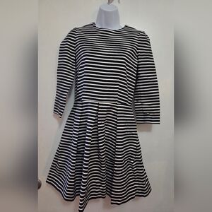 Gap Navy and White Striped Fit & Flare Dress 0